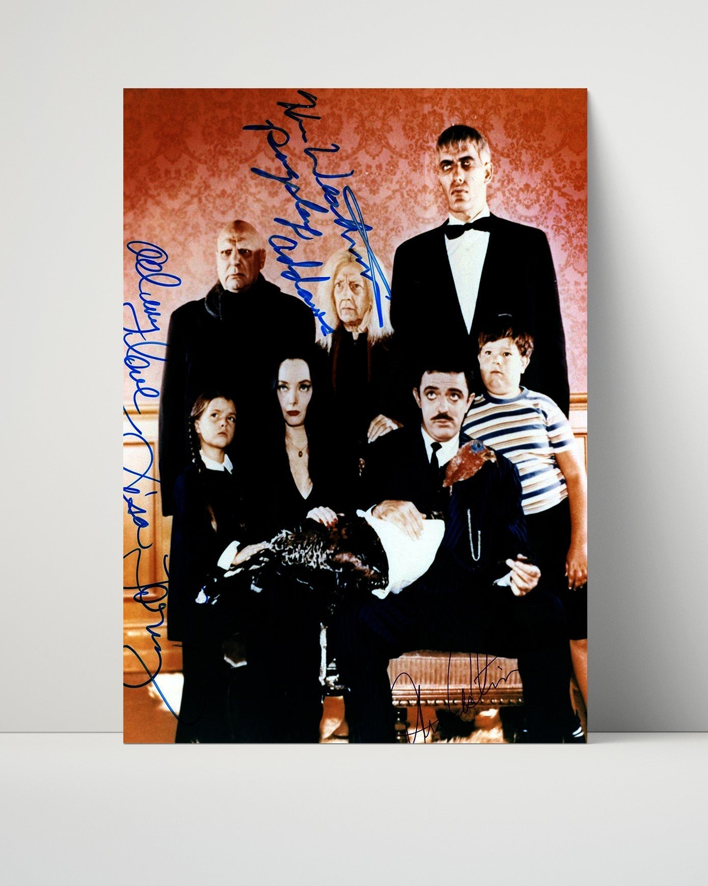 Addams Family - Cast Portrait - Autograph Print Television Vintage Framed Prints Poster 16x20