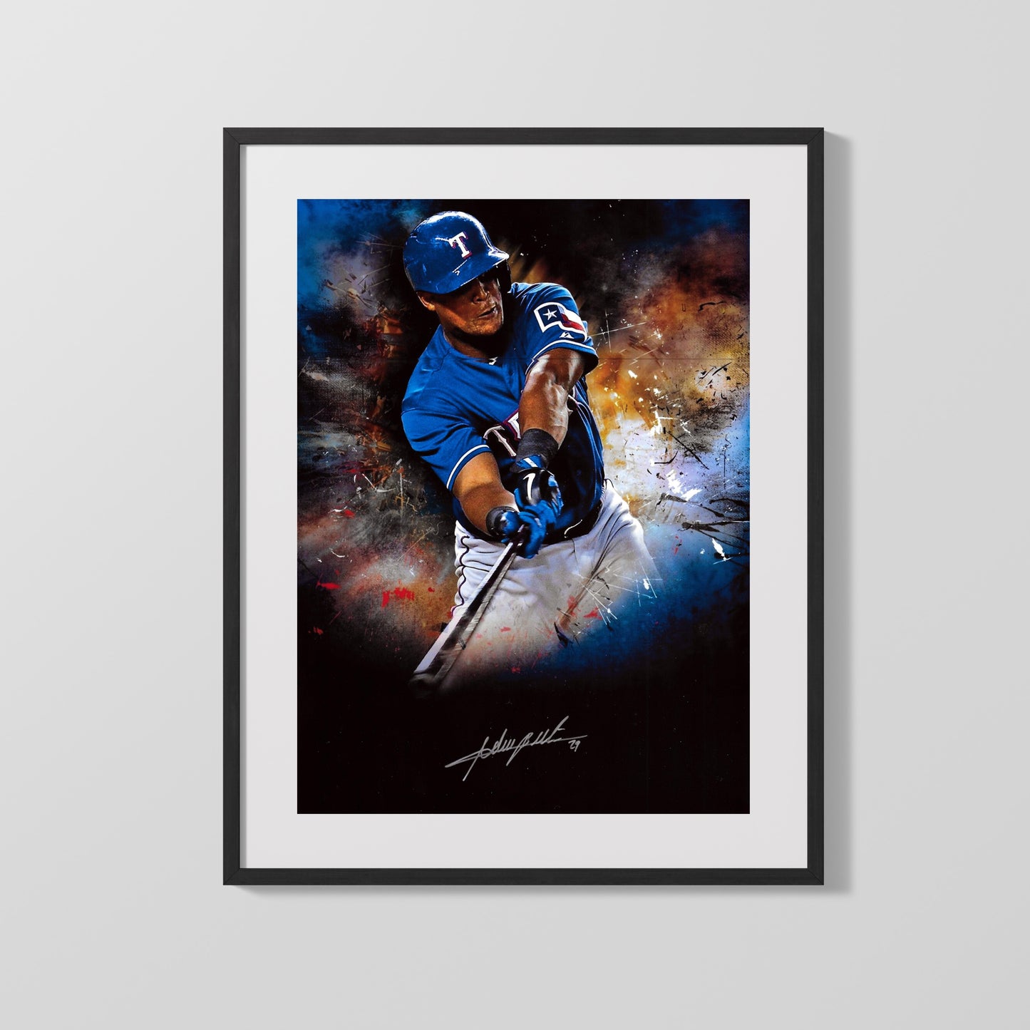 Adrian Beltre Autograph Print - Power Stroke - Hot Corner Hero