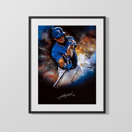 Adrian Beltre Autograph Print - Power Stroke - Hot Corner Hero