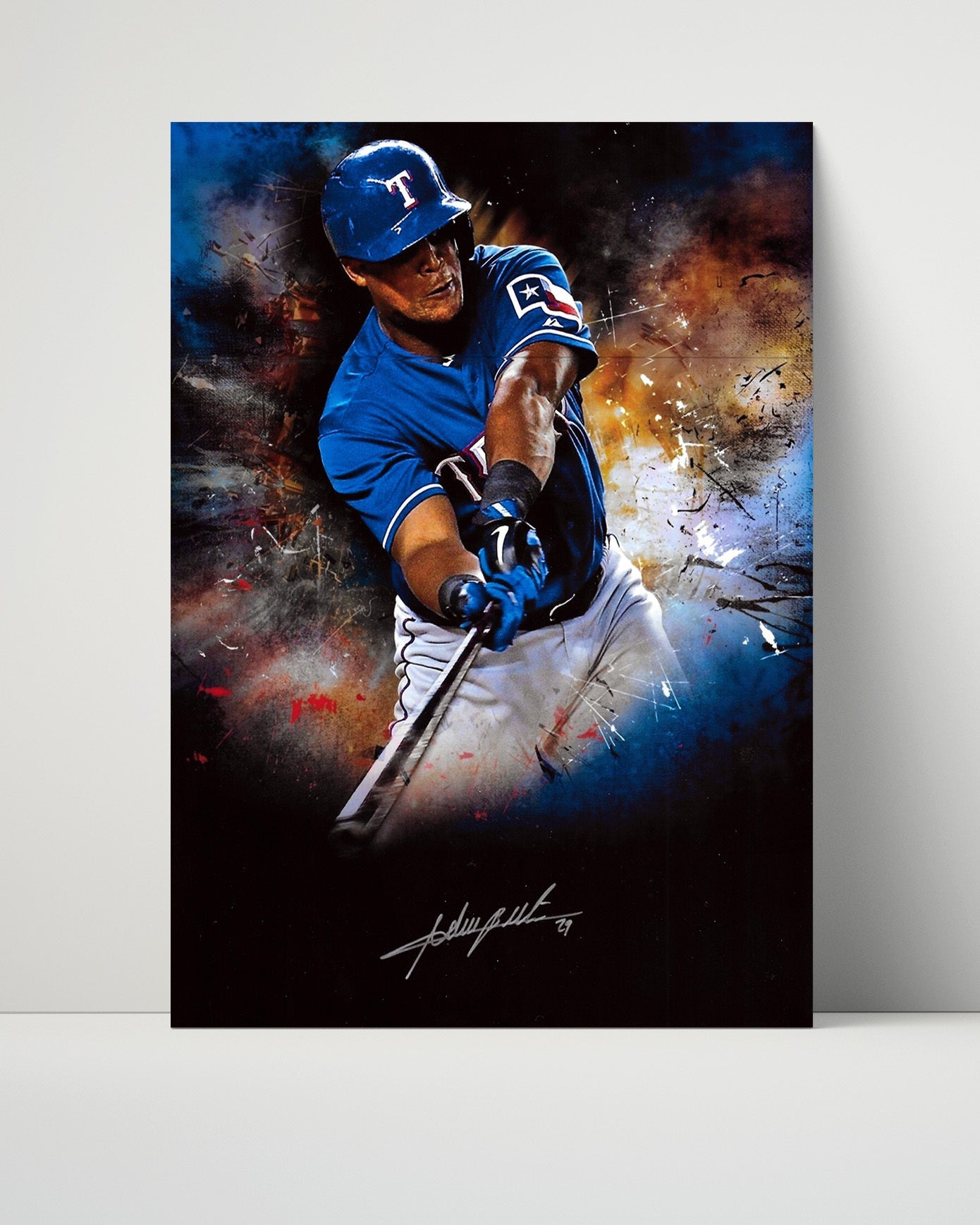 Adrian Beltre Autograph Poster - Power Stroke - Hot Corner Hero