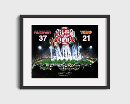 Alabama Autograph Print - 2009 BCS Champs - Longhorns Tamed College FSPrints Gallery Frame 16x20