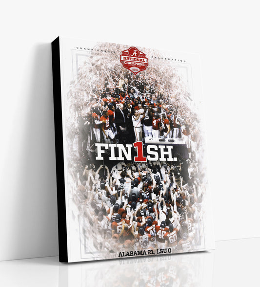 Alabama Autograph Canvas - 2011 Crimson Tide - Finish the Job