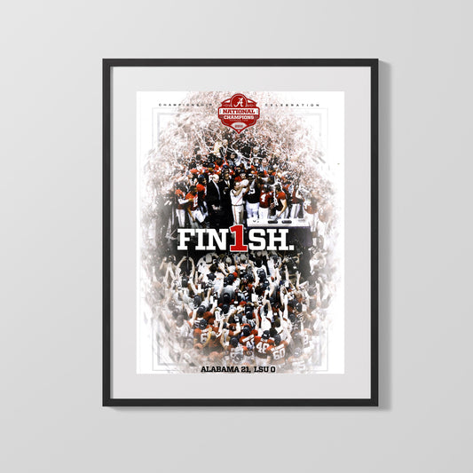 Alabama Football Poster - 2011 Championship - Finish the Job College FSPrints Gallery Frame 16x20