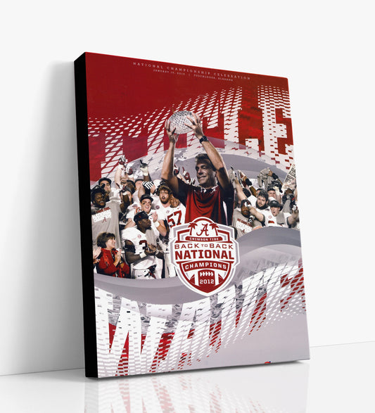 Alabama Autograph Canvas - 2012 Parade Champs - Back to Back Tide