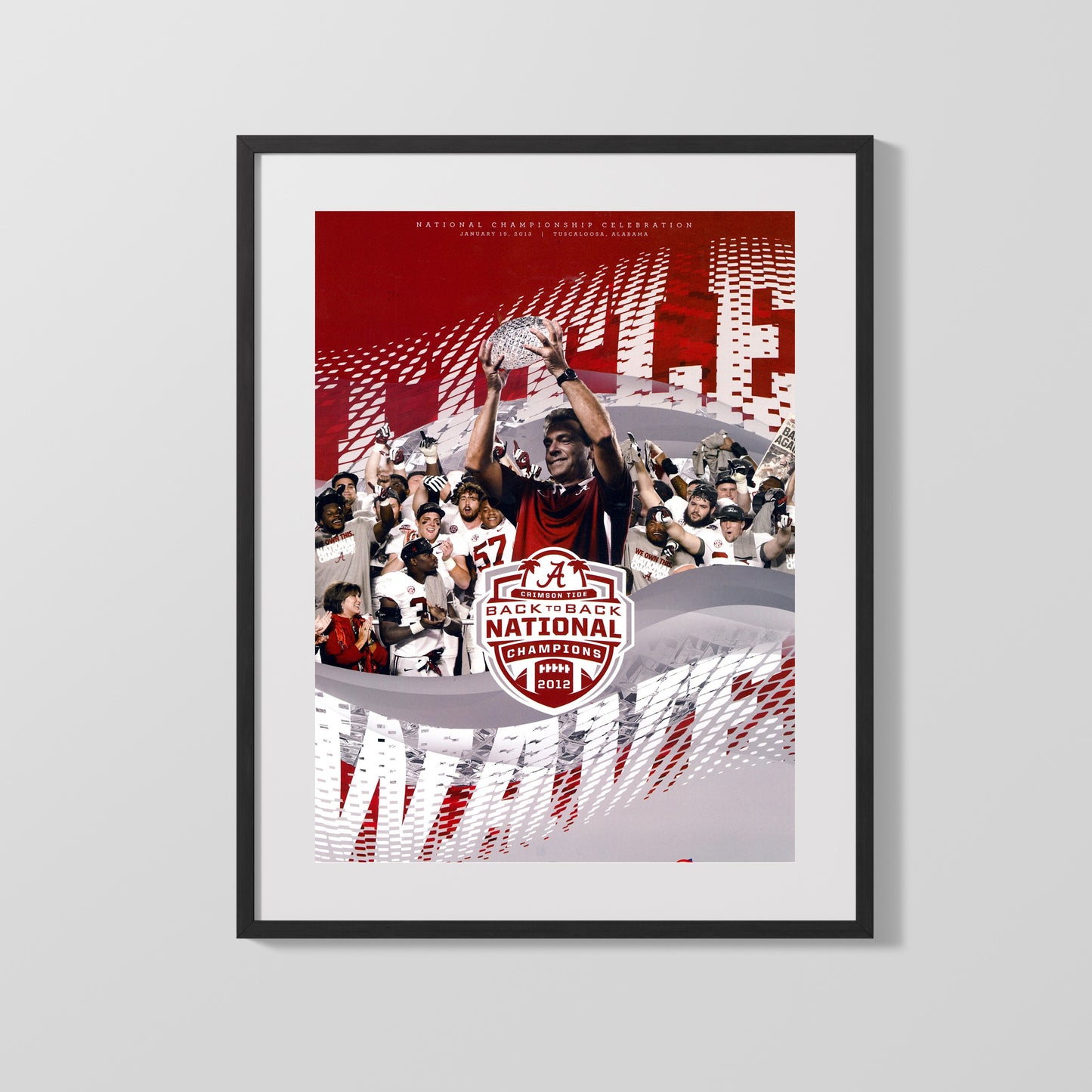 Alabama Football Poster - 2012 Championship - Back to Back