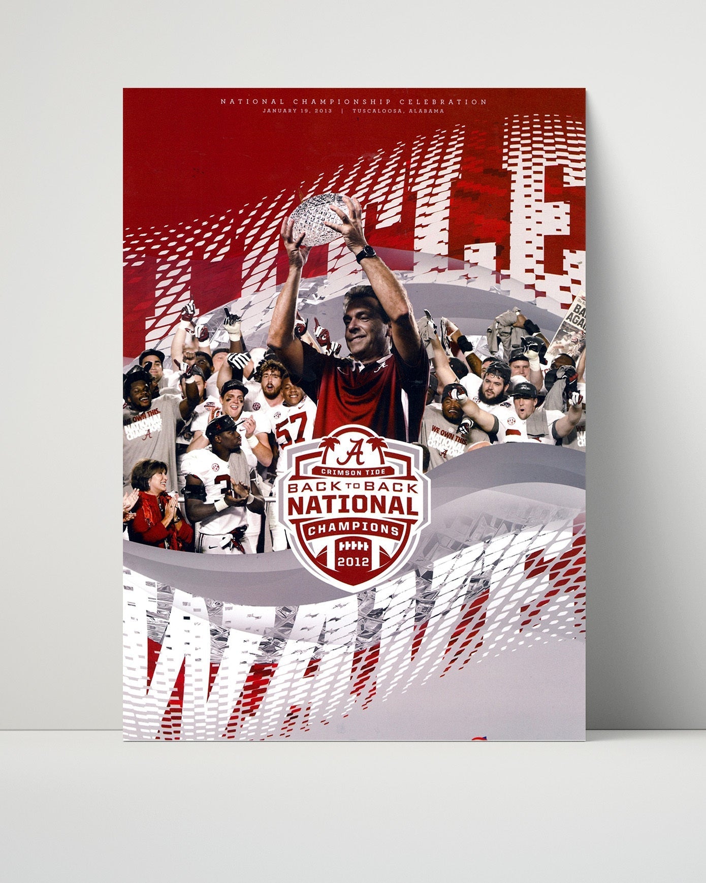 Alabama Football Poster - 2012 Championship - Back to Back College FSPrints Poster 16x20
