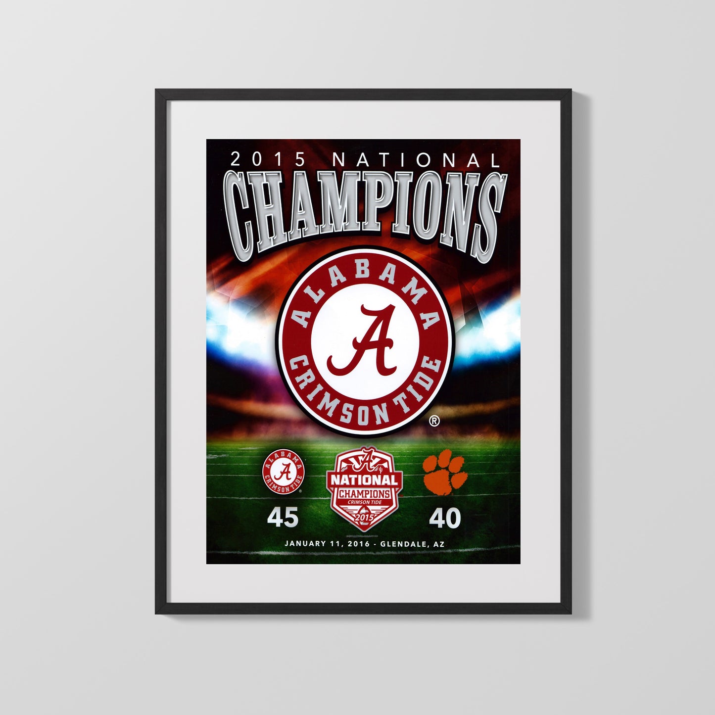 Alabama Autograph Print - 2015 National Champs - Tide Tops Tigers