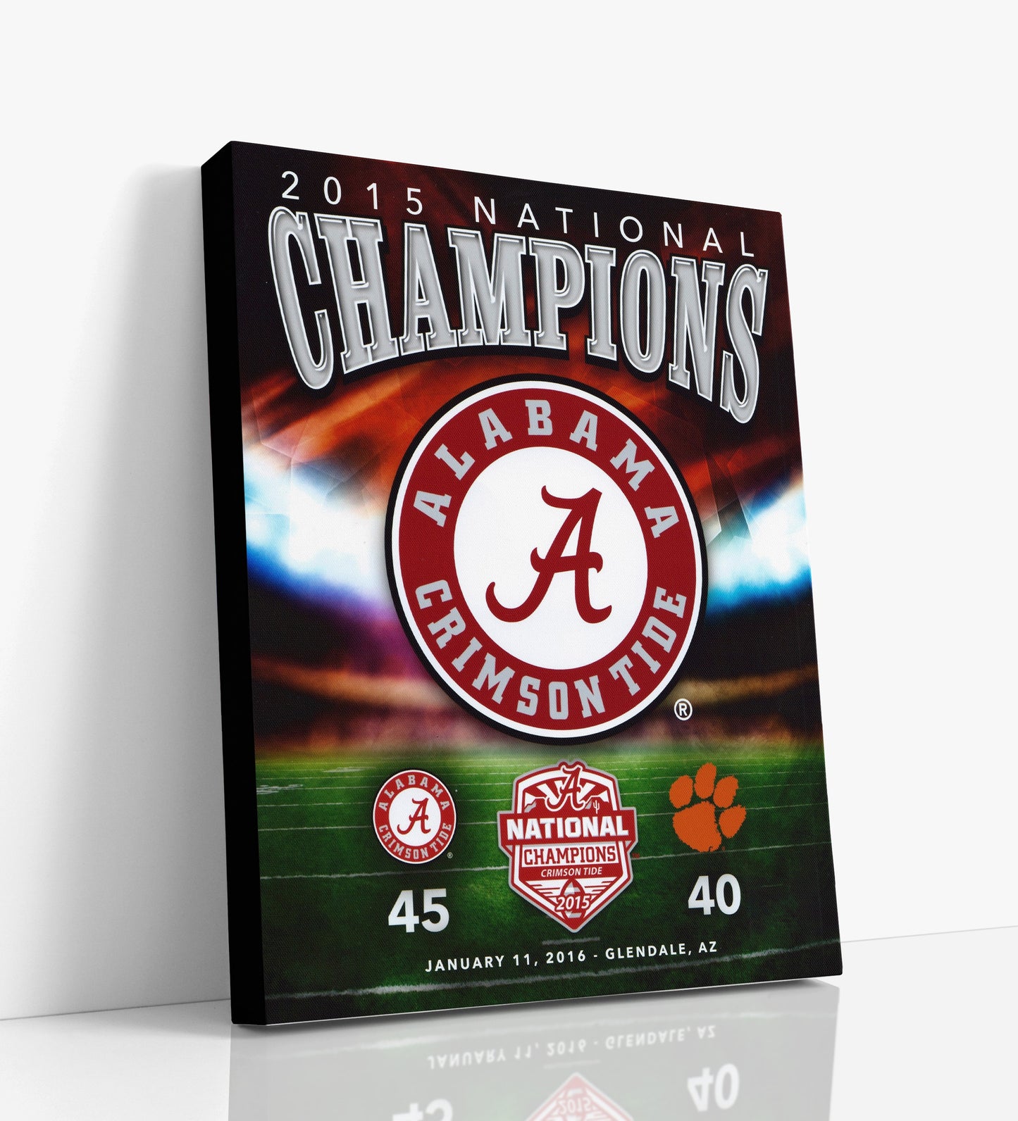 Alabama Autograph Canvas - 2015 National Champs - Tide Tops Tigers