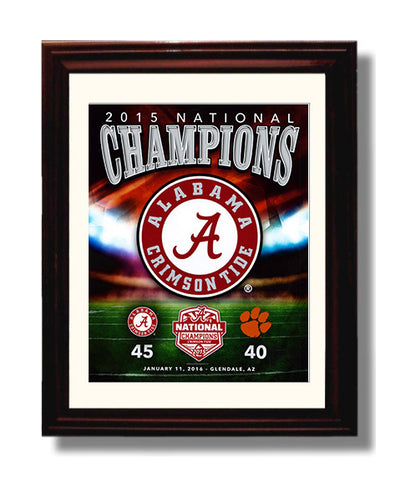 Alabama Autograph Print - 2015 National Champs - Tide Tops Tigers