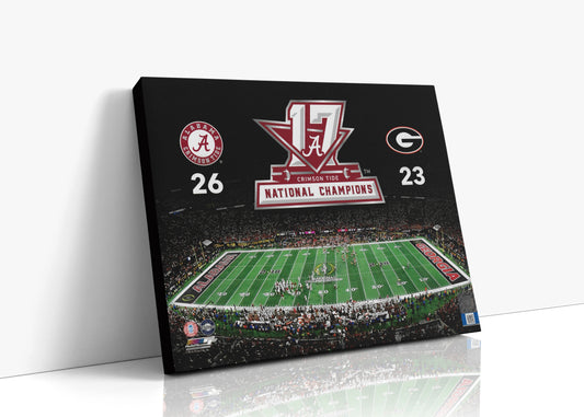 Alabama Autograph Canvas - 2017 National Champions - Dawgs Put Down