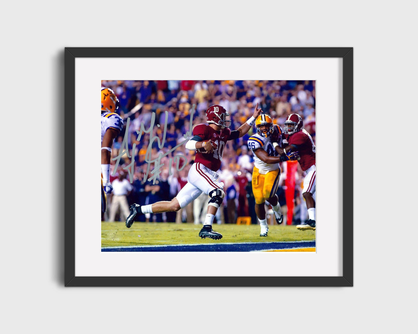 Alabama Autograph Print - AJ McCarron Winning Score - Tiger Tamer 2013 College FSPrints Gallery Frame 16x20