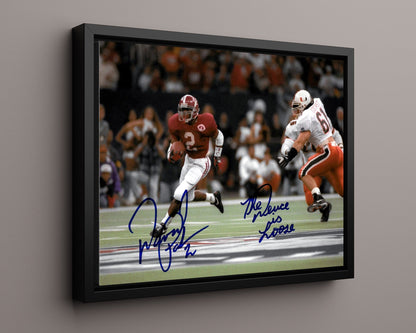Alabama Autograph Print - Alabama - David Palmer - Long View Running The Ball - Signed The Deuce Is Loose College FSPrints Floating Canvas 16x20