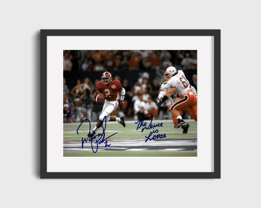 Alabama Autograph Print - Alabama - David Palmer - Long View Running The Ball - Signed The Deuce Is Loose College FSPrints Gallery Frame 16x20