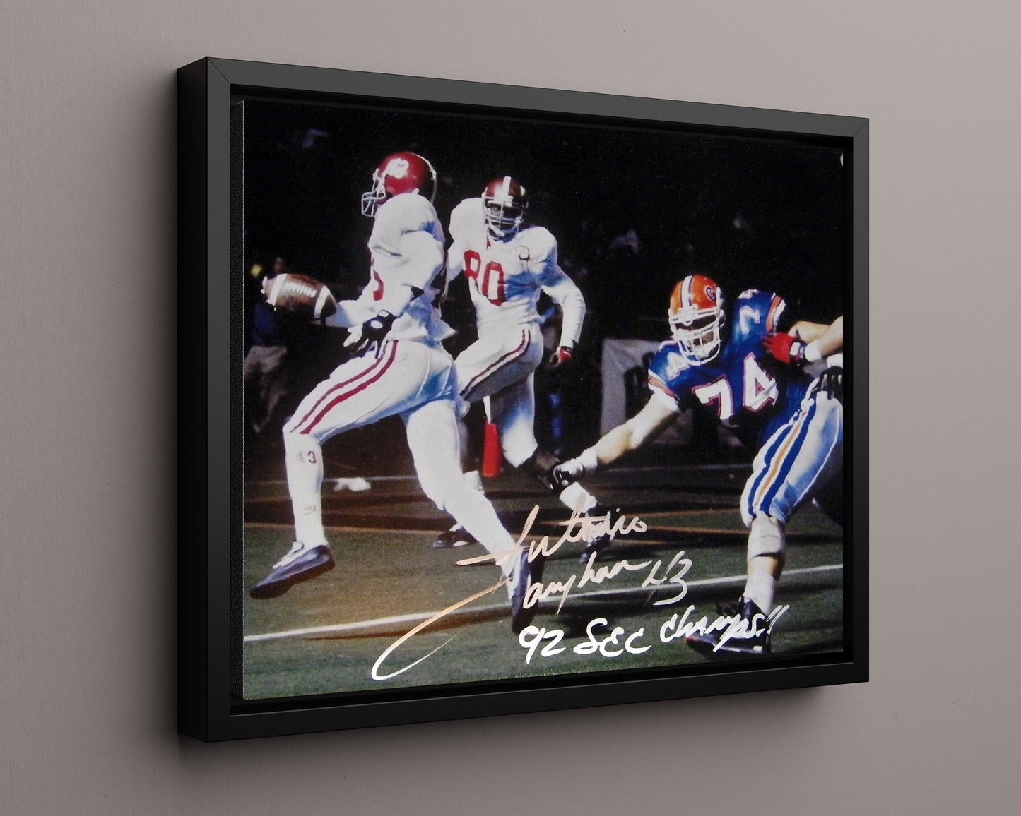 Alabama Autograph Print - Antonio Langham Title Interception - 92 SEC Champs