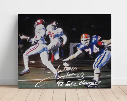 Alabama Autograph Print - Antonio Langham Title Interception - 92 SEC Champs