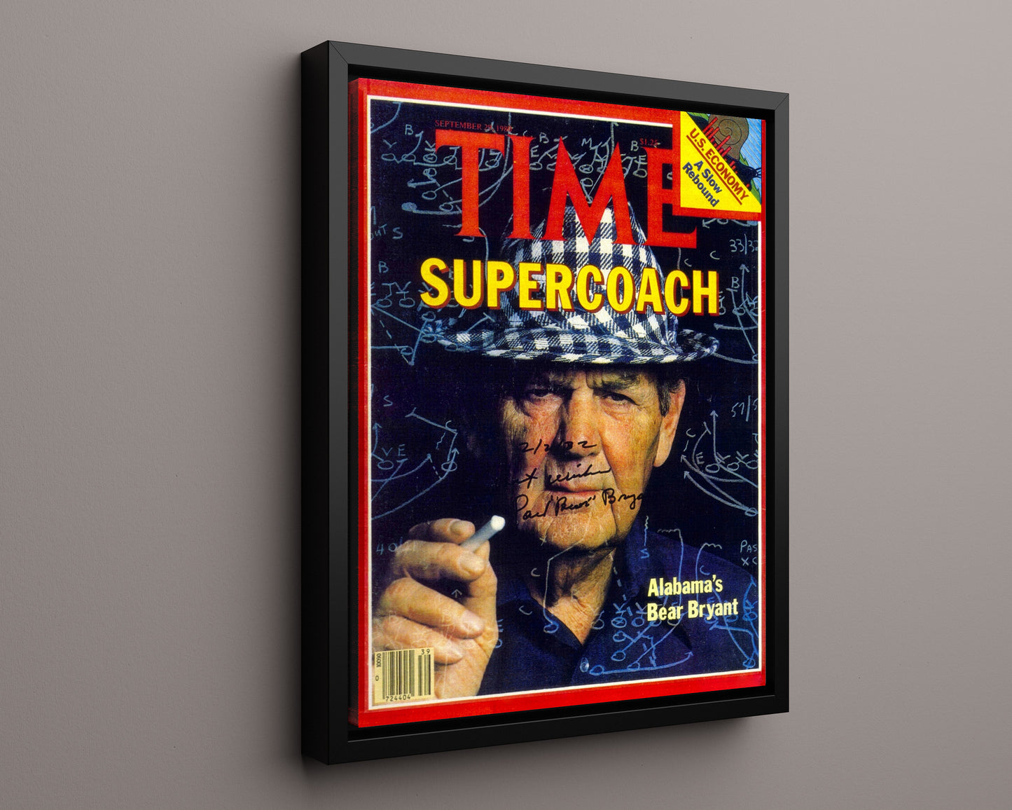 Alabama Autograph Print - Bear Bryant Classic - Houndstooth Legend