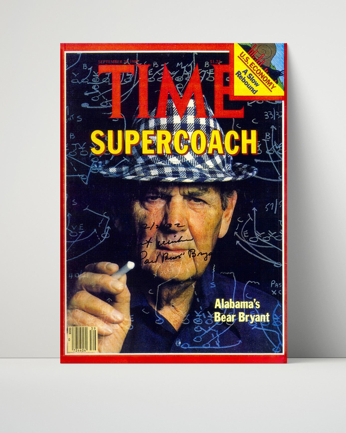 Alabama Autograph Print - Bear Bryant Classic - Houndstooth Legend