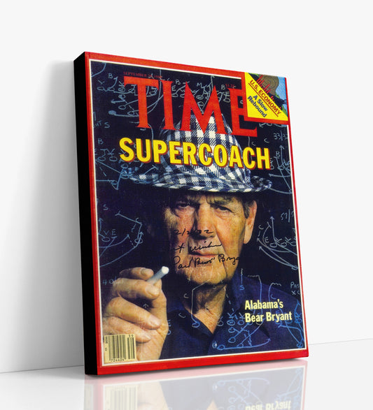 Alabama Autograph Canvas - Bear Bryant - Supercoach Forever