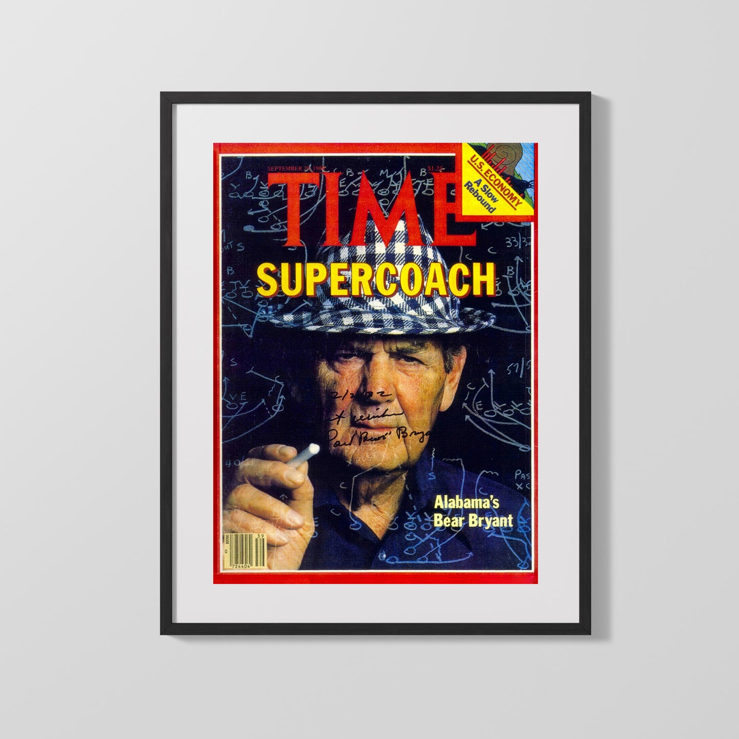 Alabama Autograph SI Print - Bear Bryant - Supercoach