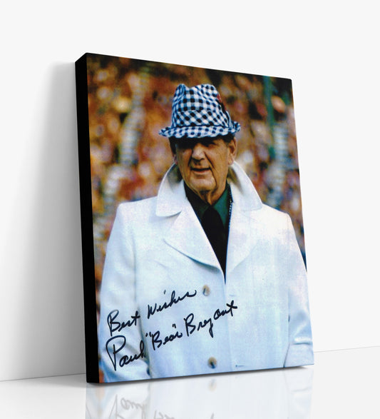 Alabama Autograph Canvas - Bear Bryant Classic - Houndstooth Legend