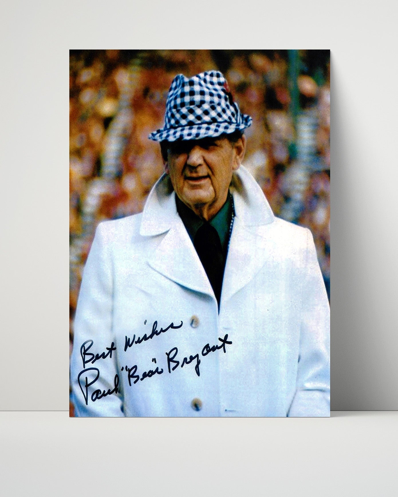 Alabama Football Print - Bear Bryant Sideline Style - Houndstooth Legend College FSPrints Poster 16x20