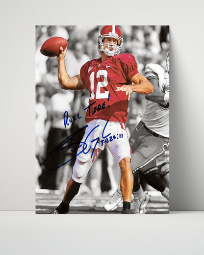 Alabama Autograph Print - Brodie Croyle Mid Pass - Crimson Focus
