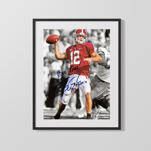 Alabama Autograph Print - Brodie Croyle Mid Pass - Crimson Focus