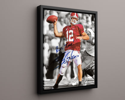 Alabama Autograph Print - Brodie Croyle Mid Pass - Crimson Focus