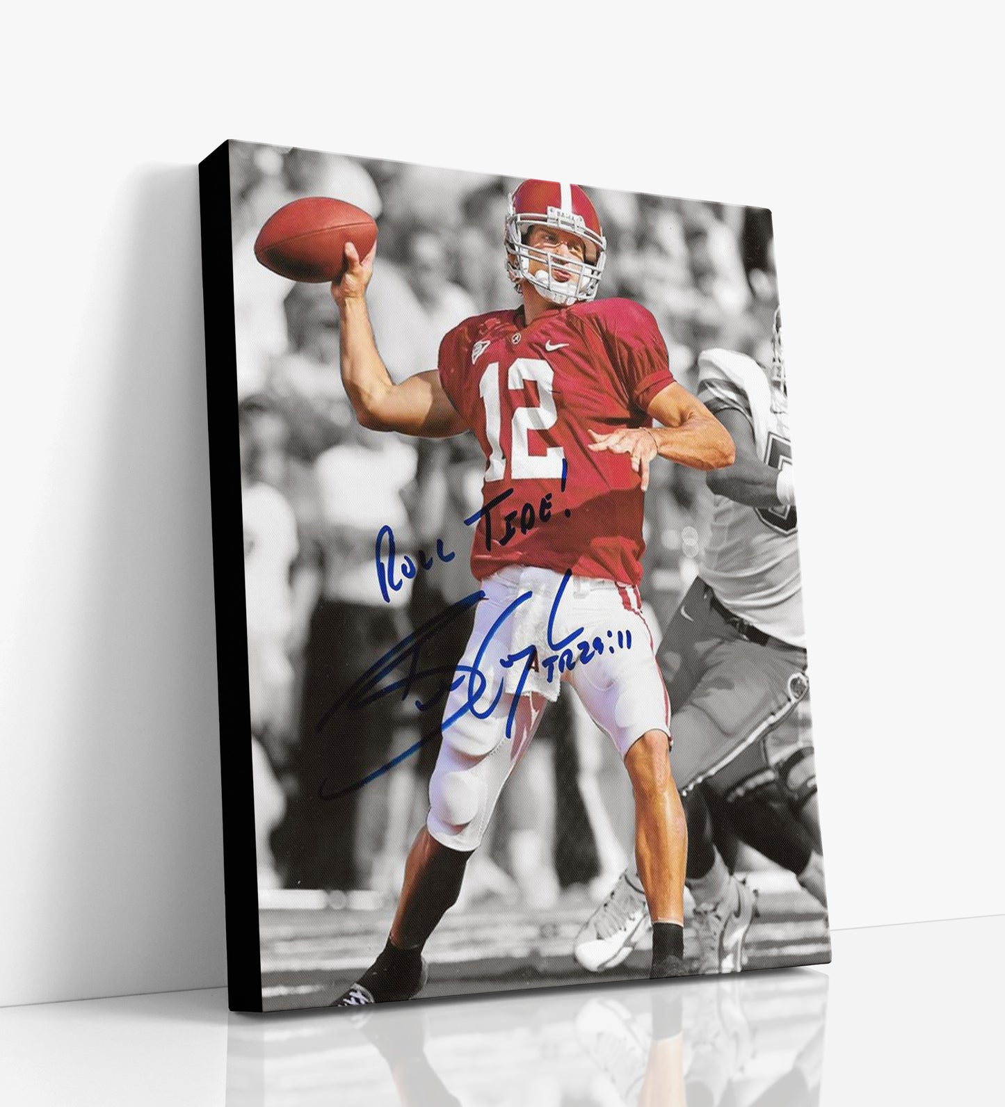 Alabama Autograph Canvas - Brodie Croyle Mid Pass - Crimson Focus