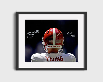 Alabama Autograph Print - Bryce Young - Roll Tide Heisman College FSPrints Gallery Frame 16x20