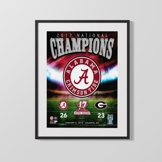 Alabama Autograph Print - Crimson Tide - 2017 National Champions 26-23