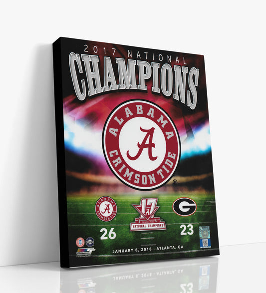 Alabama Autograph Canvas - Crimson Tide - 2017 National Champions 26-23