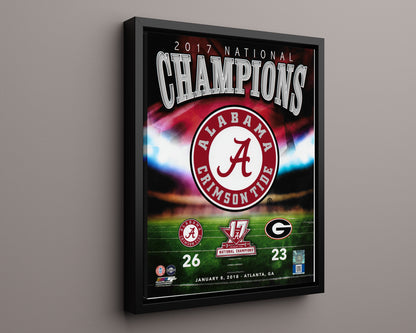 Alabama Autograph Print - Crimson Tide - 2017 National Champions 26-23