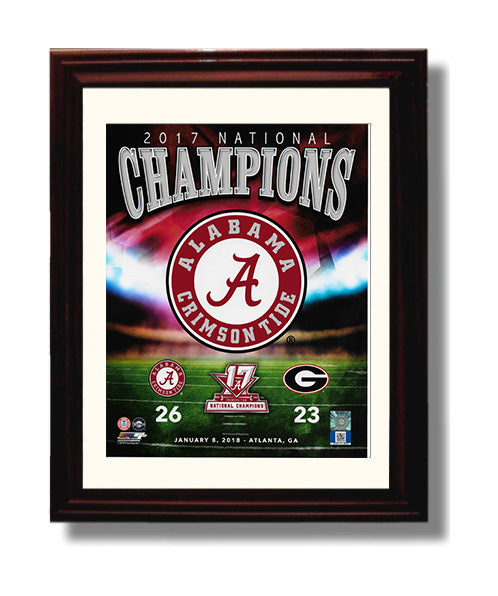 Alabama Autograph Print - Crimson Tide - 2017 National Champions 26-23