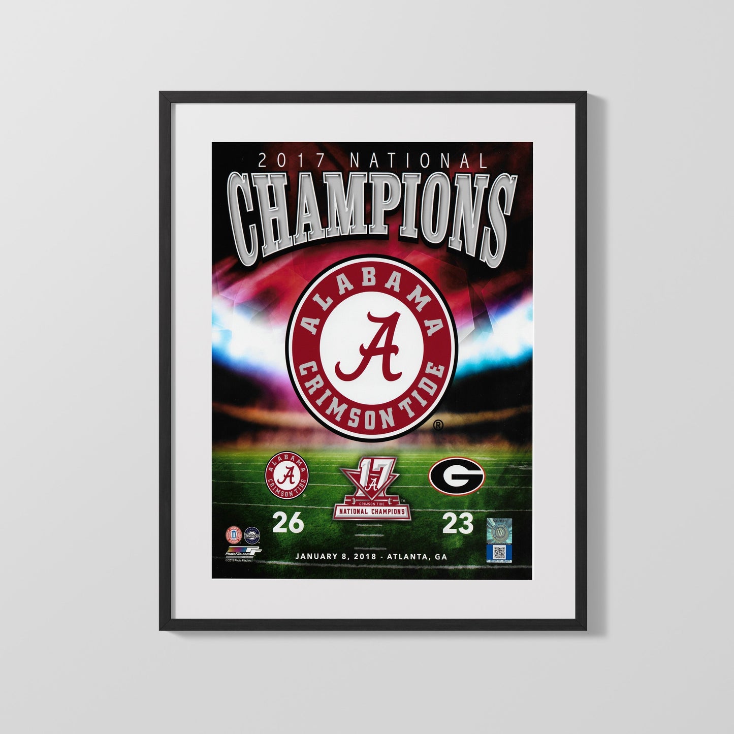 Alabama Autograph Print - Crimson Tide - 2017 National Champions 26-23 College FSPrints Gallery Frame 16x20