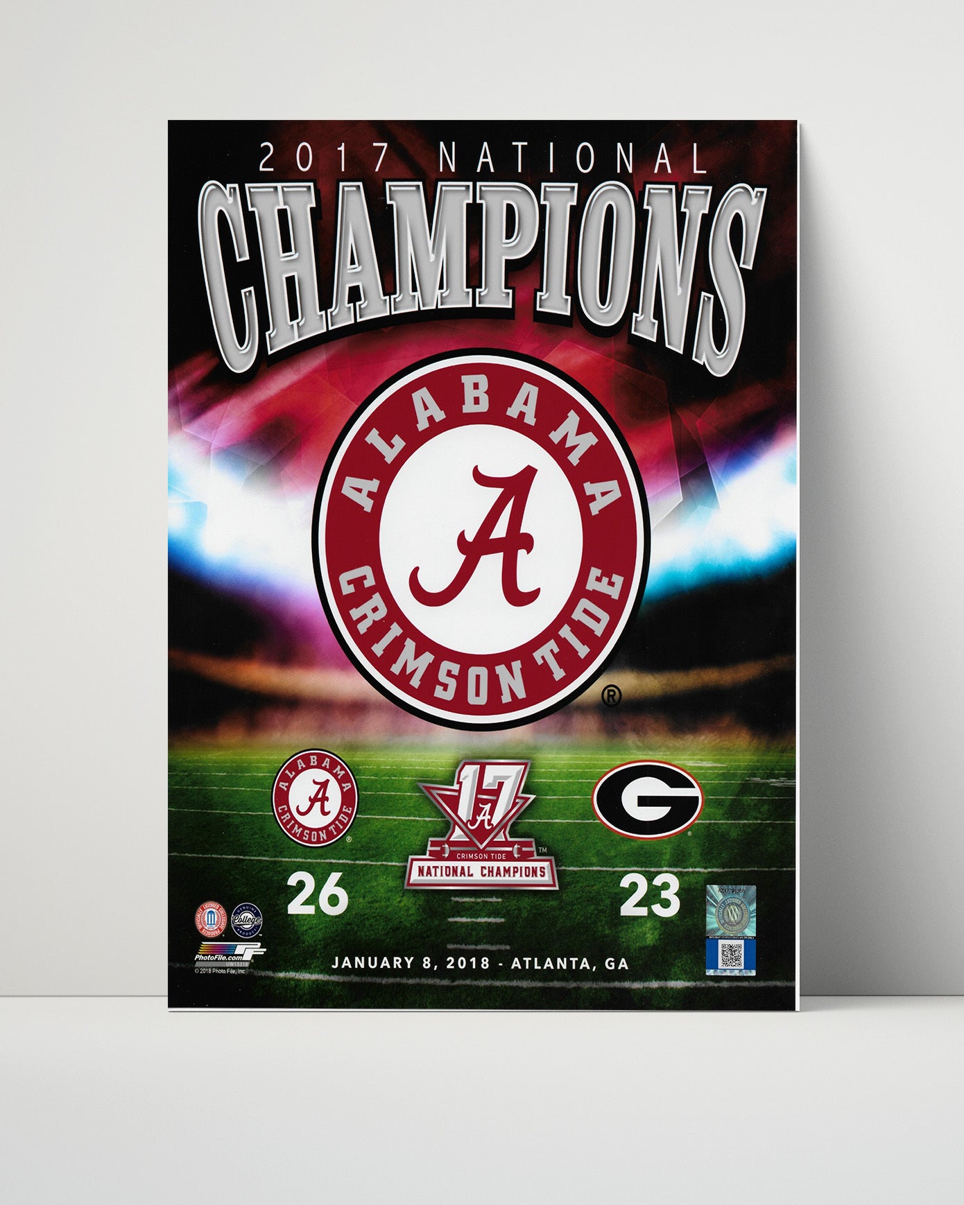 Alabama Autograph Print - Crimson Tide - 2017 National Champions 26-23