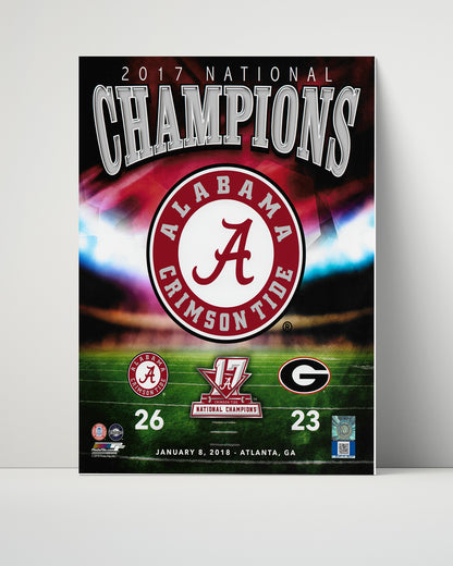 Alabama Autograph Print - Crimson Tide - 2017 National Champions 26-23