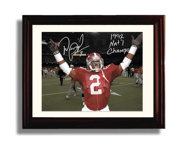 Alabama Autograph Print - David Palmer Arms Raised - 1992 Champs