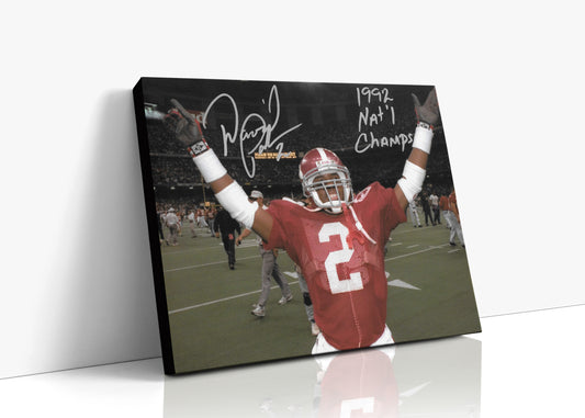 Alabama Autograph Canvas - David Palmer Arms Raised - 1992 Champs