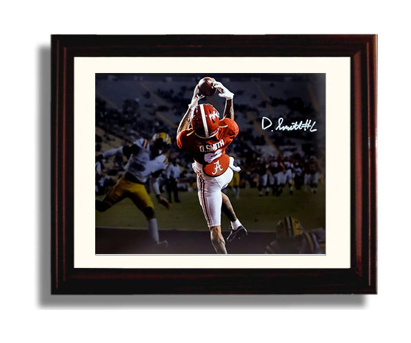 Alabama Autograph Print - DeVonta Smith Heisman Catch - Slim Reaper in Flight