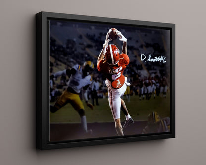 Alabama Autograph Print - DeVonta Smith Heisman Catch - Slim Reaper in Flight