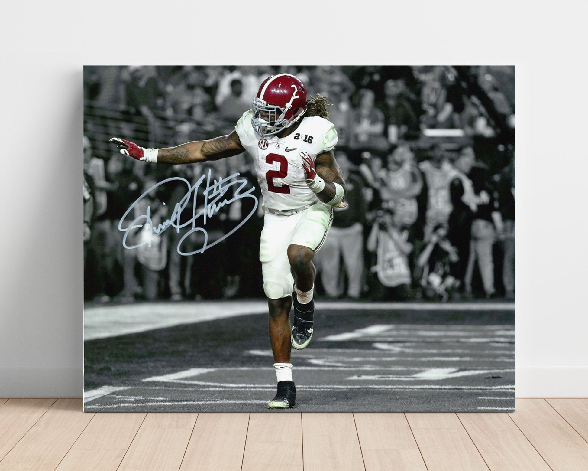 Alabama Autograph Print - Derrick Henry Heisman Pose - King Henry Rules College FSPrints Poster 16x20