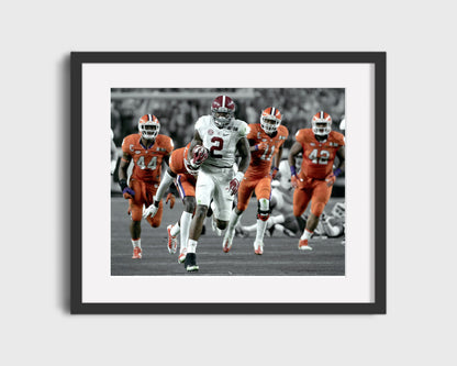 Alabama Autograph Print - Derrick Henry Run vs Clemson - Beast Mode Tide
