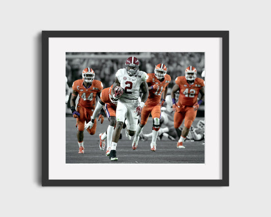 Alabama Autograph Print - Derrick Henry Run vs Clemson - Beast Mode Tide