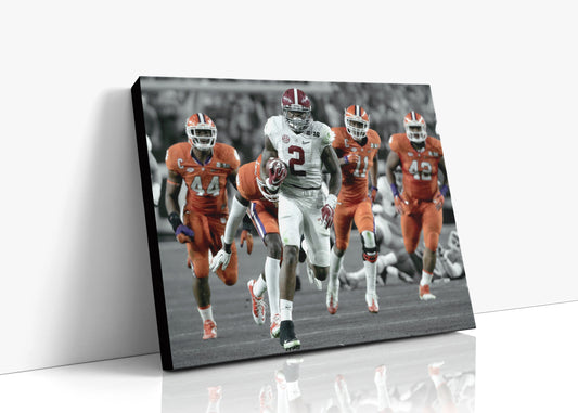 Alabama Autograph Canvas - Derrick Henry Run vs Clemson - Beast Mode Tide
