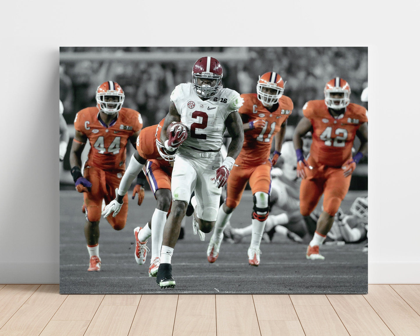 Alabama Autograph Print - Derrick Henry Run vs Clemson - Beast Mode Tide College FSPrints Poster 16x20