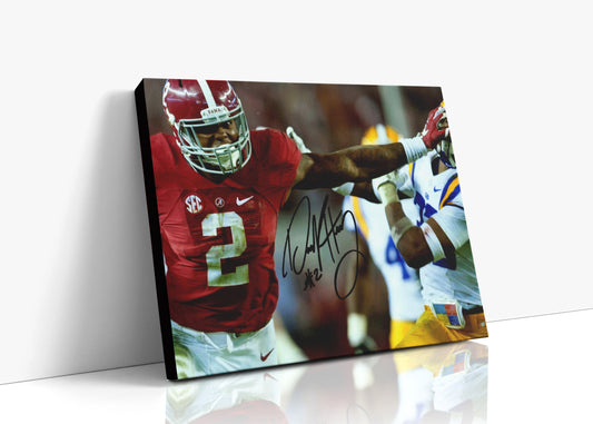 Alabama Autograph Canvas - Derrick Henry Stiff Arm - Heisman Handshake Denied