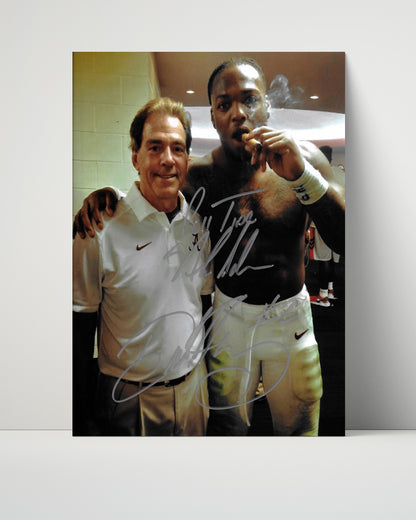 Alabama Autograph Print - Derrick Henry & Nick Saban - Victory Cigar