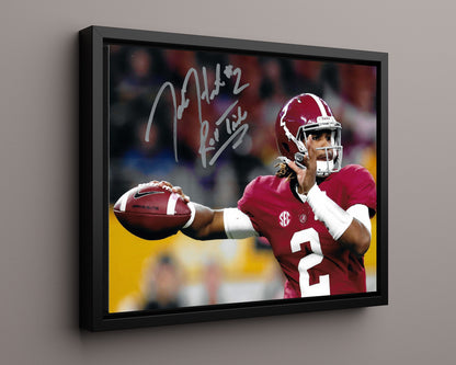 Alabama Autograph Print - Jalen Hurts Roll Tide - Crimson Commander