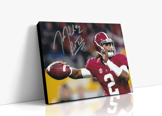 Alabama Autograph Canvas - Jalen Hurts Roll Tide - Crimson Commander